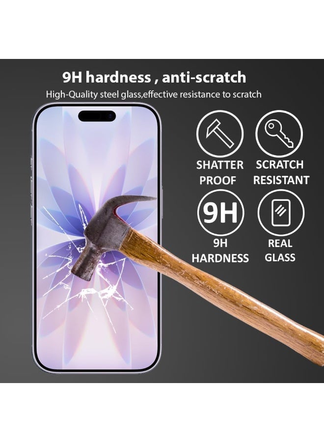 أكاليكس واقي شاشة شفاف لهاتف آيفون 17، زجاج مقوى 9H مقاوم للكسر والخدوش، متوافق مع أغلفة الحماية عالية الدقة - Image 5